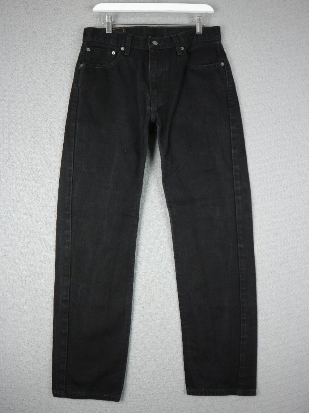 Levi's 505 Black Cotton Denim Jeans Regular Fit Mens 32x32 Fits 31x30